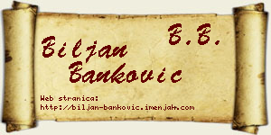 Biljan Banković vizit kartica